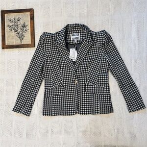 Walter Baker Black and White Houndstooth Blazer